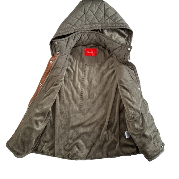 Fashionomics Quilted Hooded Vest Olive and Brown women’s size M goblincore - Picture 13 of 16